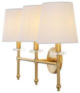 Olivia Modern Midcentury Iron LED Vanity, Brass Gold, 3-Light