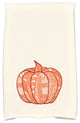 Pumpkin Patch Holiday Geometric Print Kitchen Towel, Orange