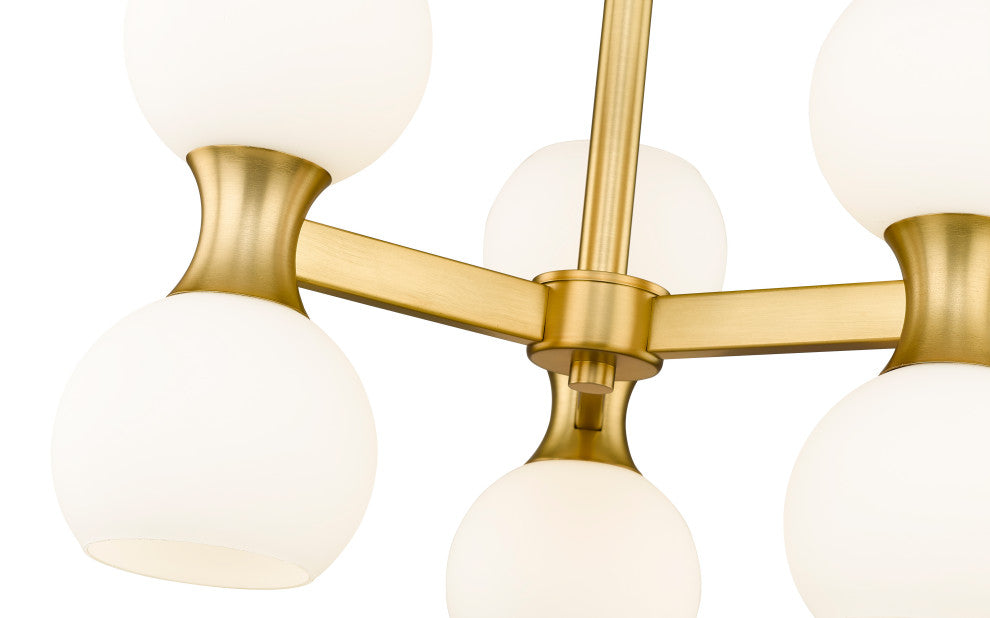 Z-LITE 6-Light Semi Flush, Modern Gold