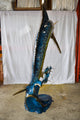 Giant Colored Marlin Fish W 4 Jack Fish Bronze Statue Fountain 85" x 30" x 90"