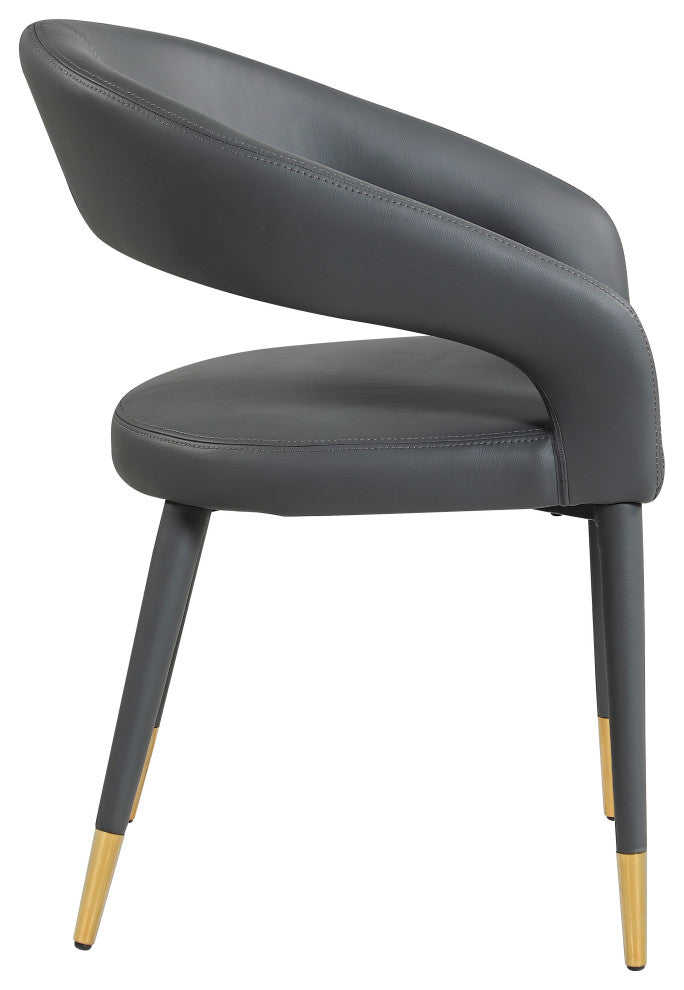 Destiny Dining Chair, Grey, Faux Leather