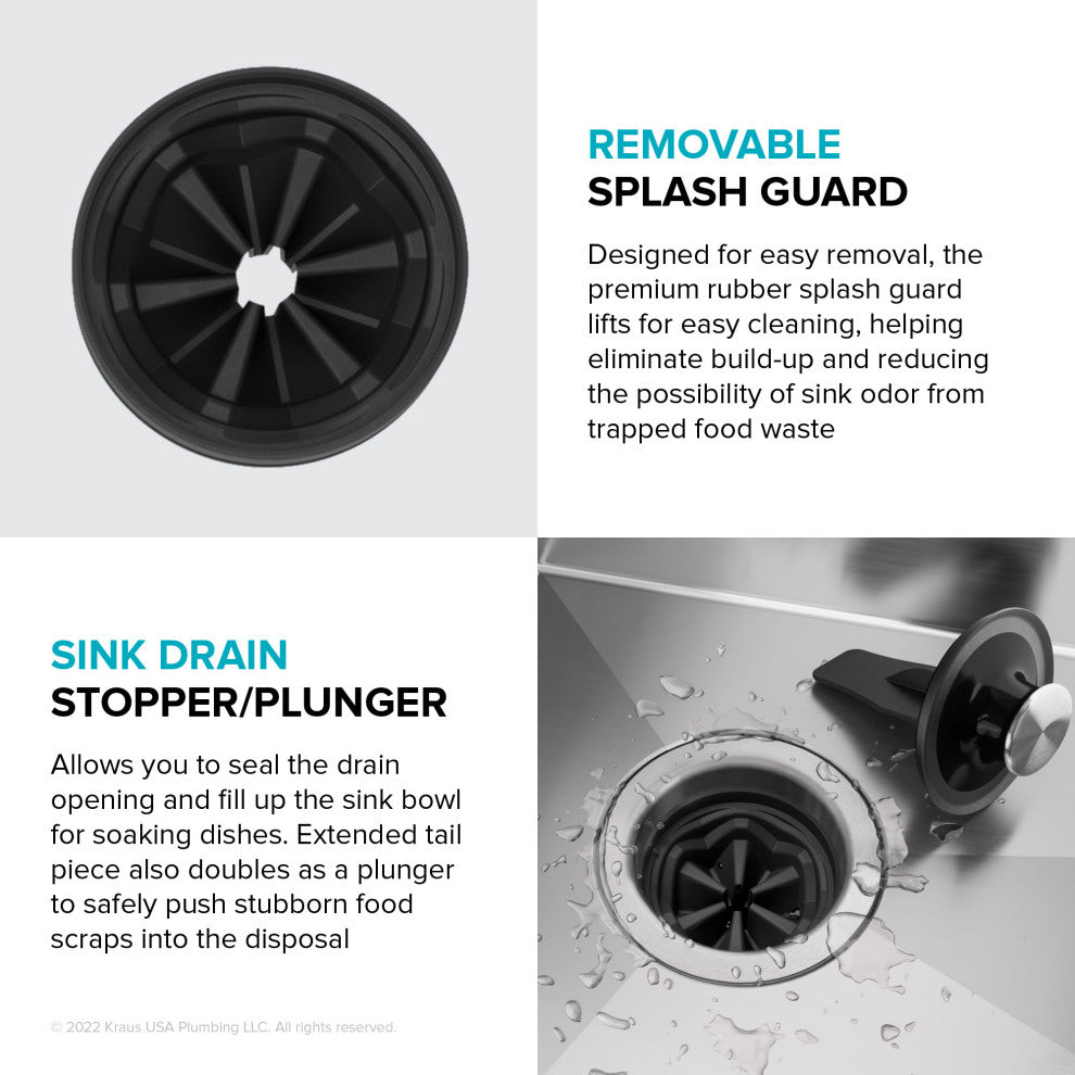 WasteMate Continuous Feed Garbage Disposal, 1 HP Motor for Kitchen Sink