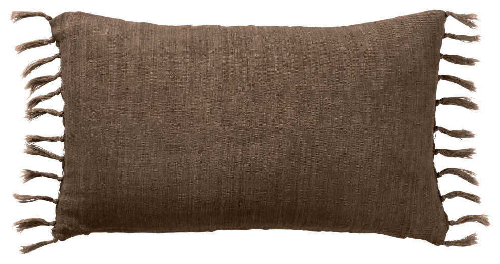 Jaipur Living Majere Solid Brown Poly Fill Pillow 13"X21" Lumbar