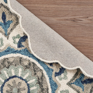 Edged Flora Area Rug, 4' Round