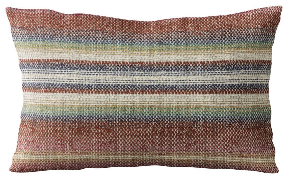 Plutus Multi-Color Lanes Stripe Luxury Throw Pillow, 24"x24"