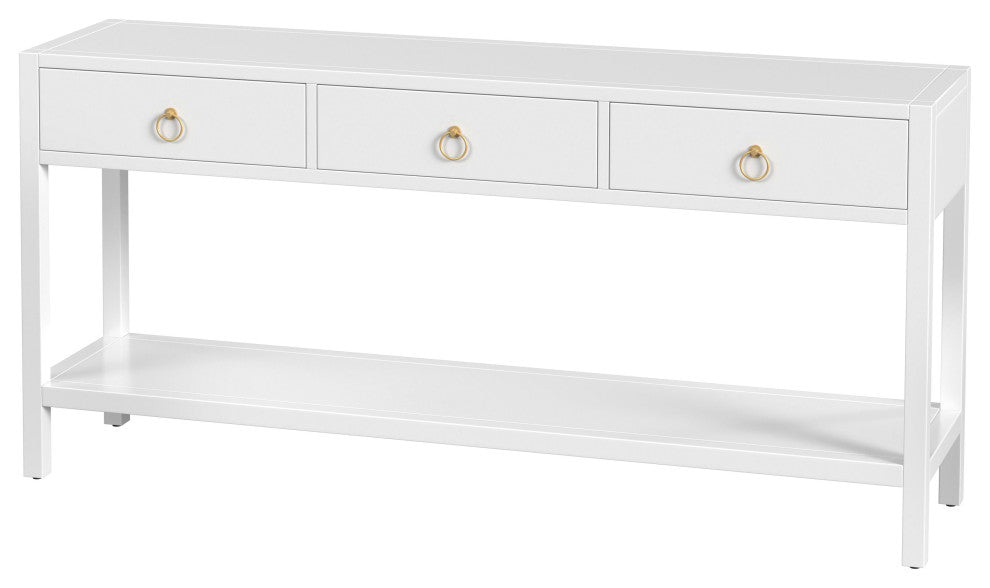 Lark 3-Drawer 65" Console Table, White