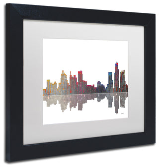 'Boston, Massachusetts Skyline' Matted Framed Canvas Art by Marlene Watson