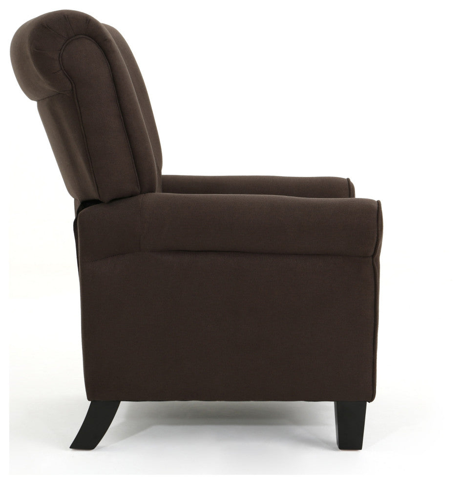 GDF Studio Thelma Traditional Fabric Recliner, Coffee