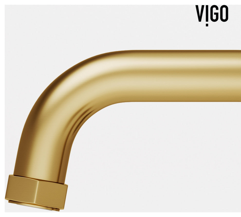 VIGO Hart 7" H 2-Handle Widespread Bathroom Faucet, Matte Brushed Gold
