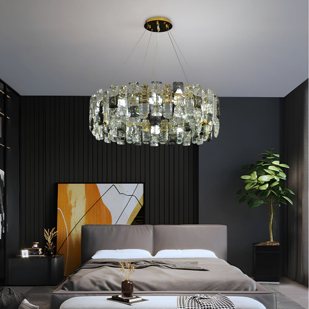 Zambrone | Luxury Round Crystal Chandelier for Living Room, 8bulbs