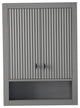 Vanity Art 24" Wall Mounted Bathroom Storage Cabinet, Linear Cashmere Gray, Matte Black Handle