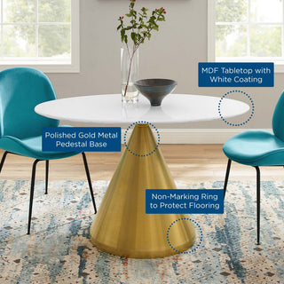 Tupelo 48" Oval Dining Table-Gold White