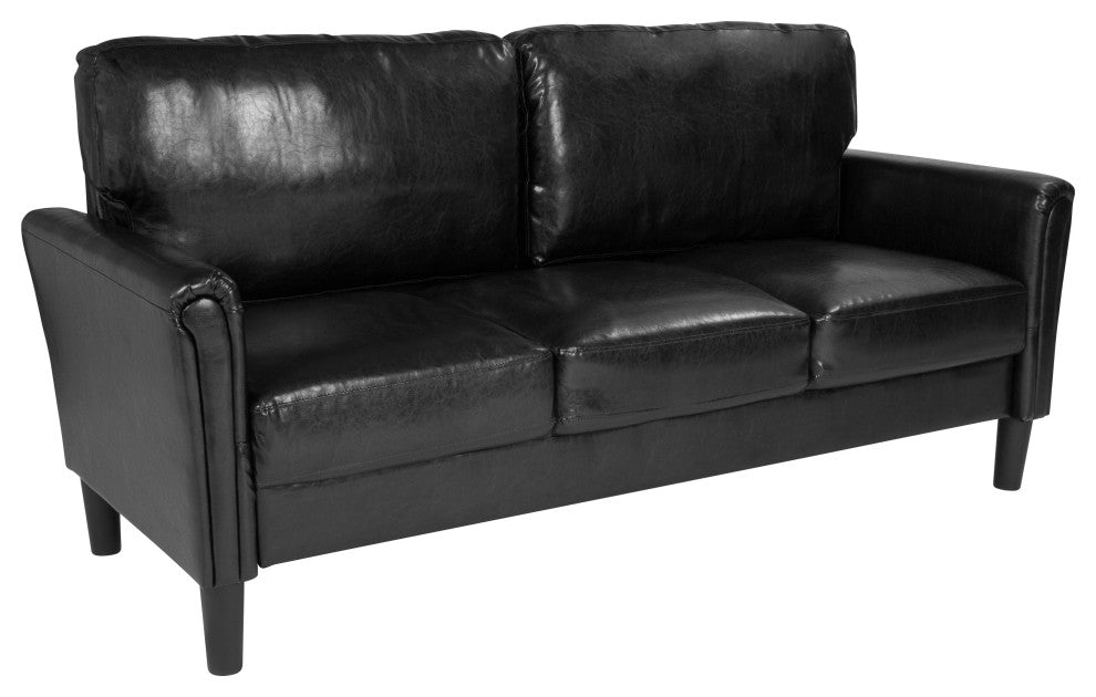Bari Upholstered Sofa in Black LeatherSoft