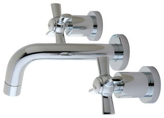 Kingston Brass Two-Handle Wall Mount Bathroom Faucet, Polished Chrome