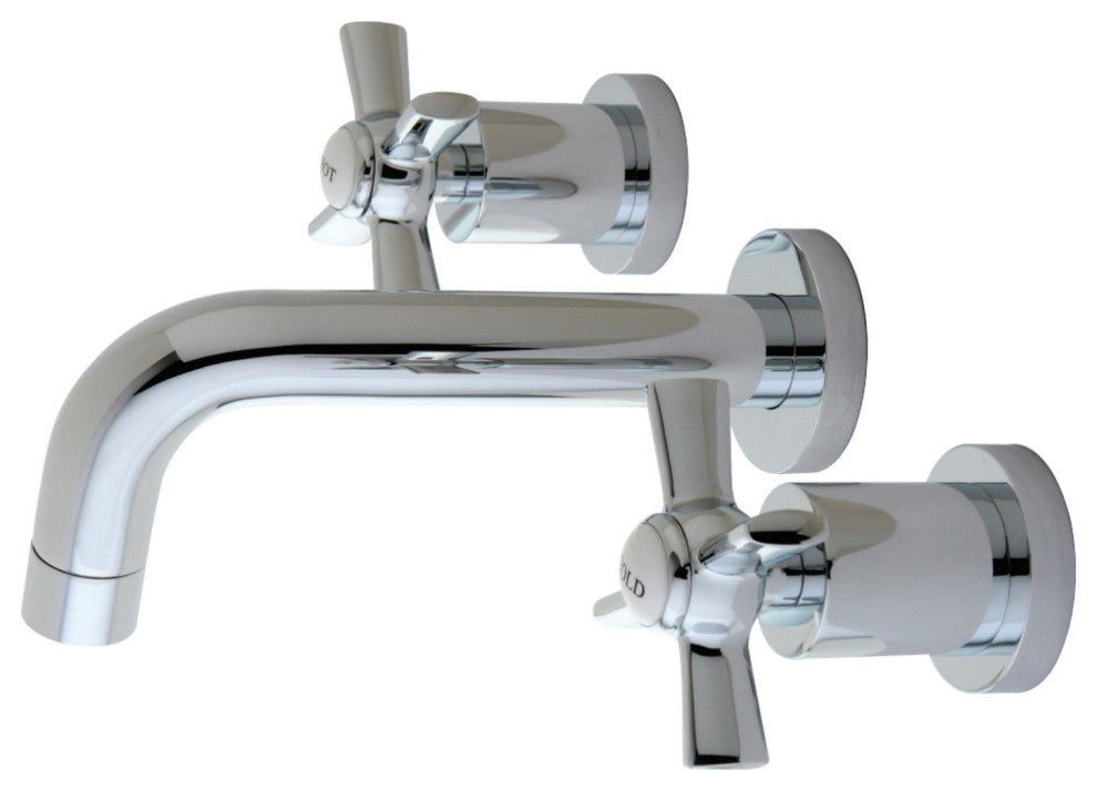 Kingston Brass Two-Handle Wall Mount Bathroom Faucet, Polished Chrome