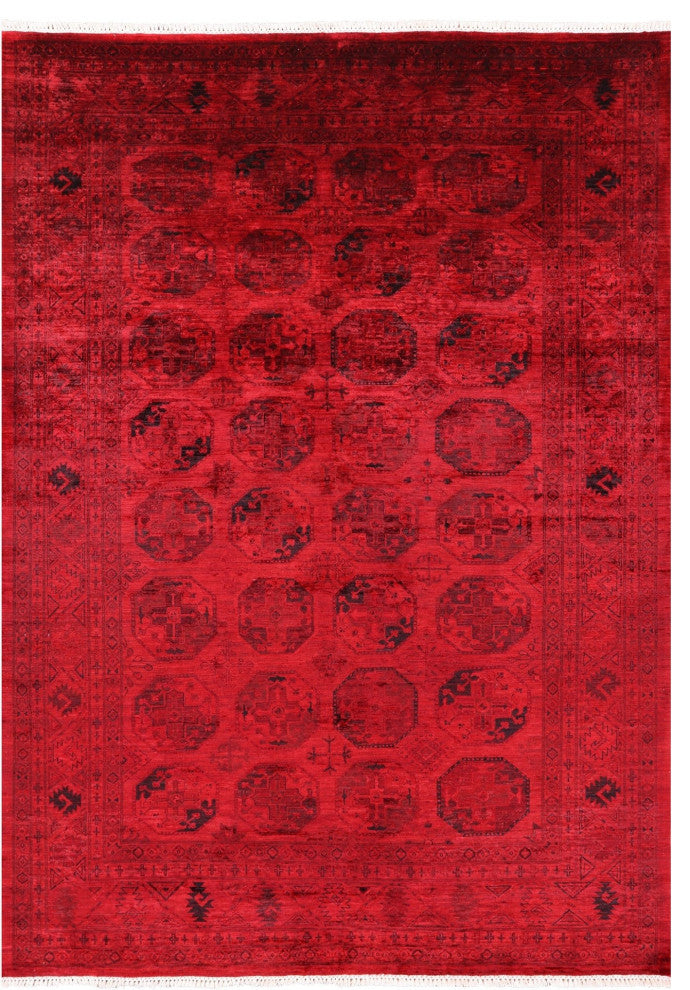 6' 10" X 9' 5" Handmade Bokhara Full Pile Overdyed Wool Rug - Q12745