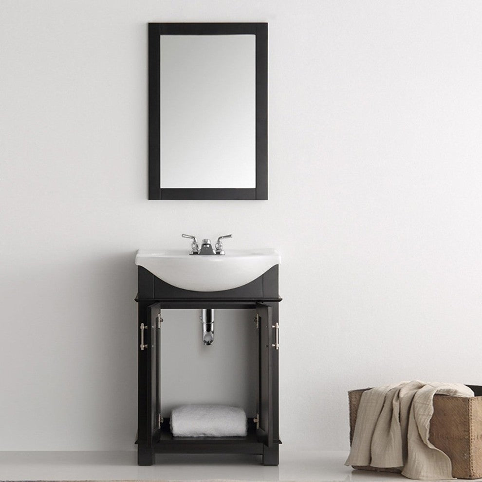 Hartford 24" Black Traditional Bathroom Vanity, No Mirror