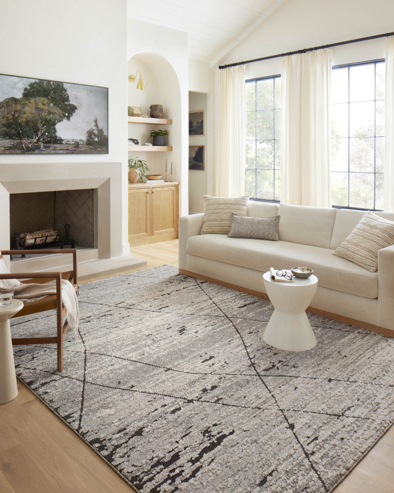 Loloi II Fabian Grey/Charcoal 18"x18" Sample Rug