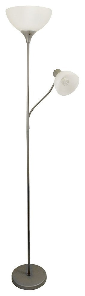Stylish Charming Floor Lamp With Reading Light, Silver