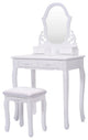 Modern Vanity Makeup Dressing Table With a Mirror and 4 Drawers, White