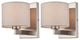 Wall Sconces Set of 2 Fabric Shade Wall Lamps, Brushed Nickel