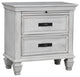 Benzara BM182751 Wooden Nightstand with 2 Drawers and 1 Pull-Out Tray, White