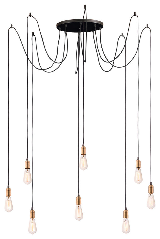 Maxim Early Electric Eight Light Pendant 12128BKAB