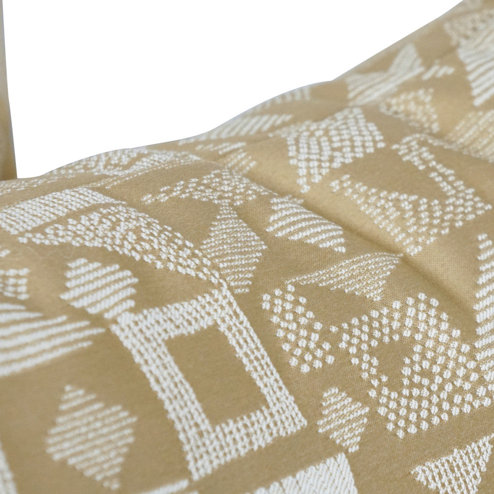 17" Jacquard Throw Pillows With Inserts, Set of 2, Nina Camel