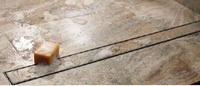 Quartz Linear Shower Drain - Flange Body - Tile Insert - Stainless Steel, 40"