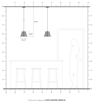 Livex Lighting Pendants 1 Light Brushed Aluminum Pendant