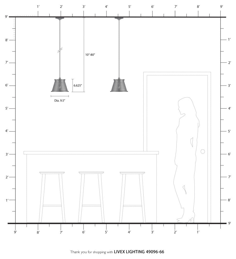 Livex Lighting Pendants 1 Light Brushed Aluminum Pendant
