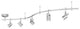 Tech Lighting 800RAL5FCN Rail Kit Five Head Focus Matte Nickel