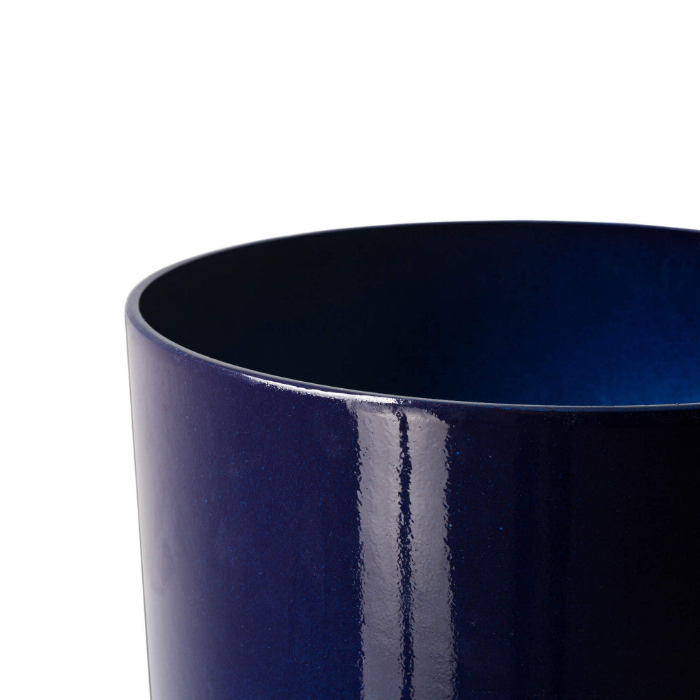 Set of 2 Oversized Eco-Friendly PE Faux Ceramic Planter, Cobalt Blue