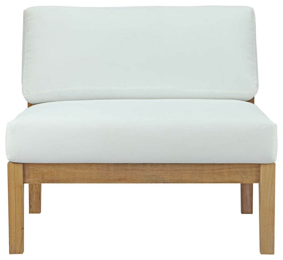 Bayport Outdoor Patio Teak Armless, Natural White
