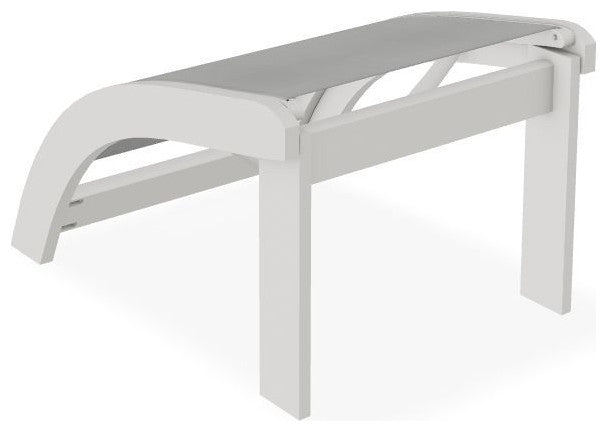 Adirondack Sling Outdoor Ottoman, Alloy/Snow
