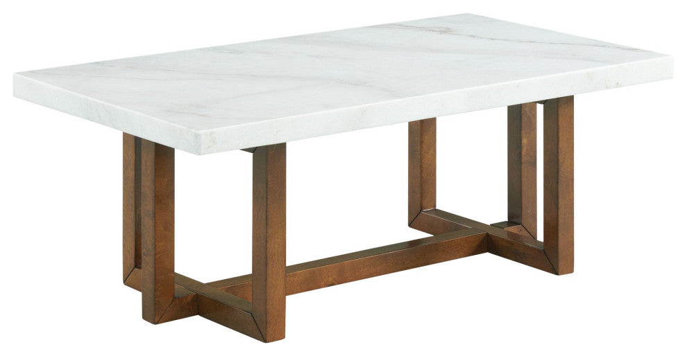 Meyers Marble Rectangular Coffee Table, White