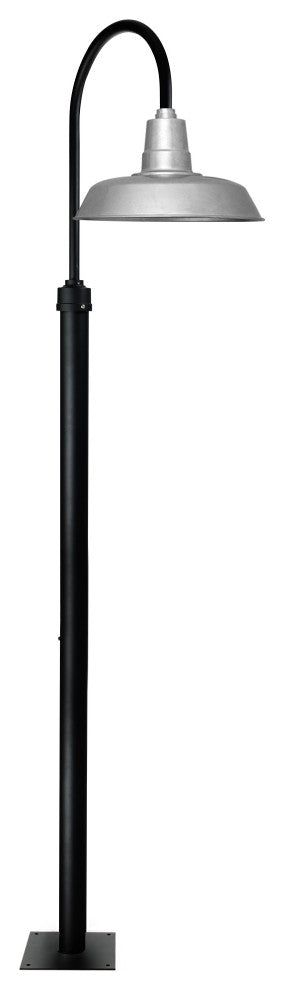 Cocoweb 18" Vintage LED Street Lamp in Galvanized Silver With 8' Post