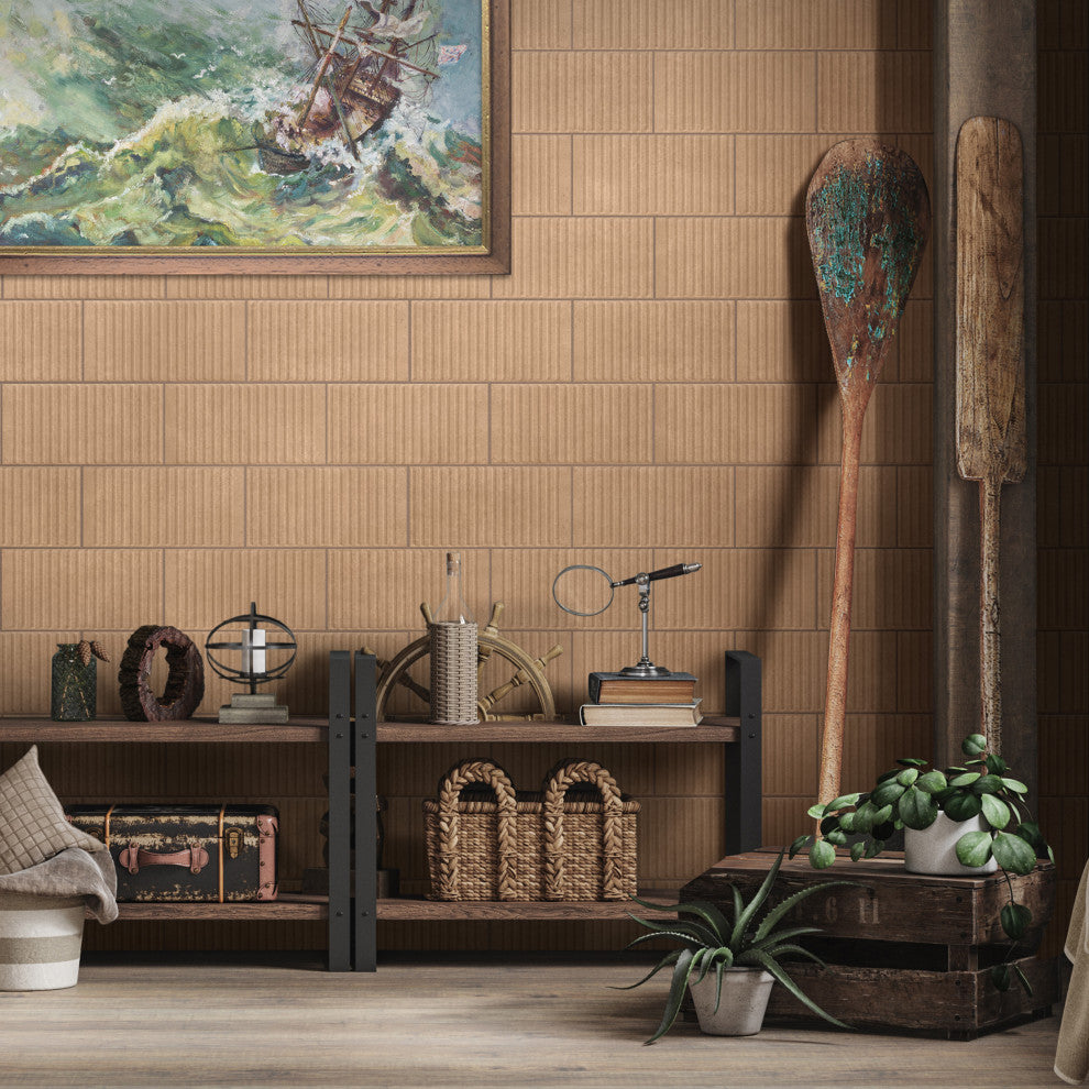 Kings Loft Clay Fluted Ceramic Wall Tile
