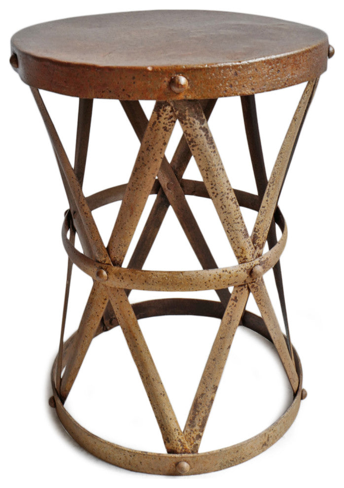 Industrial Iron Strap Side Table