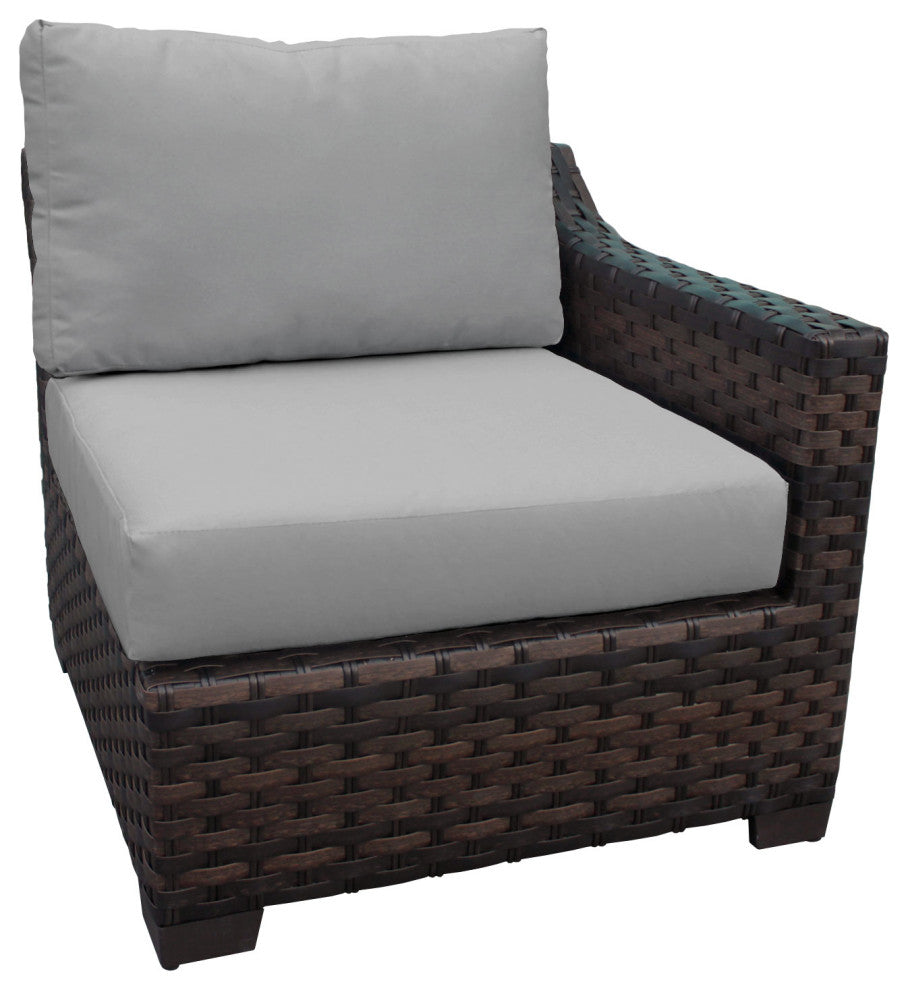 kathy ireland River Brook 2 Piece Wicker Patio Furniture Set, Slate