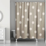Tan Button Pattern Shower Curtain