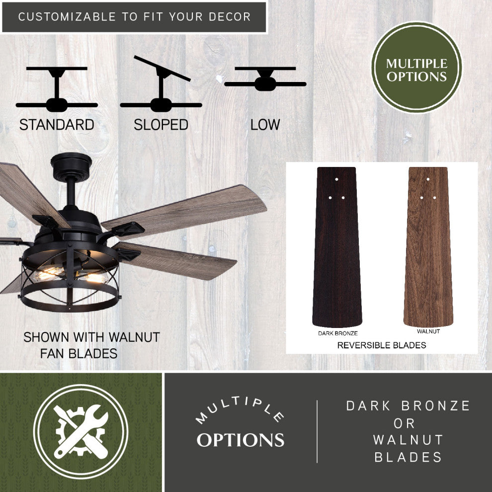 Elburn 52" Ceiling Fan Black