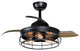 Industrial 36 3-Blades Retractable Ceiling Fan with Lights and Remote Control