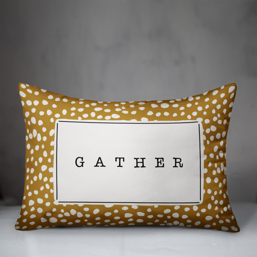 Gather Yellow and White Dalmatian 14x20 Indoor/Outdoor Pillow