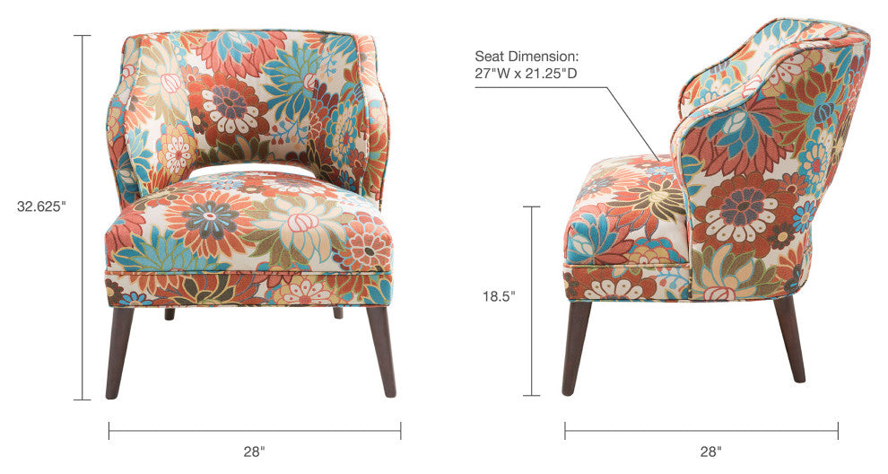 Madison Park Open Back Accent Chair, Floral