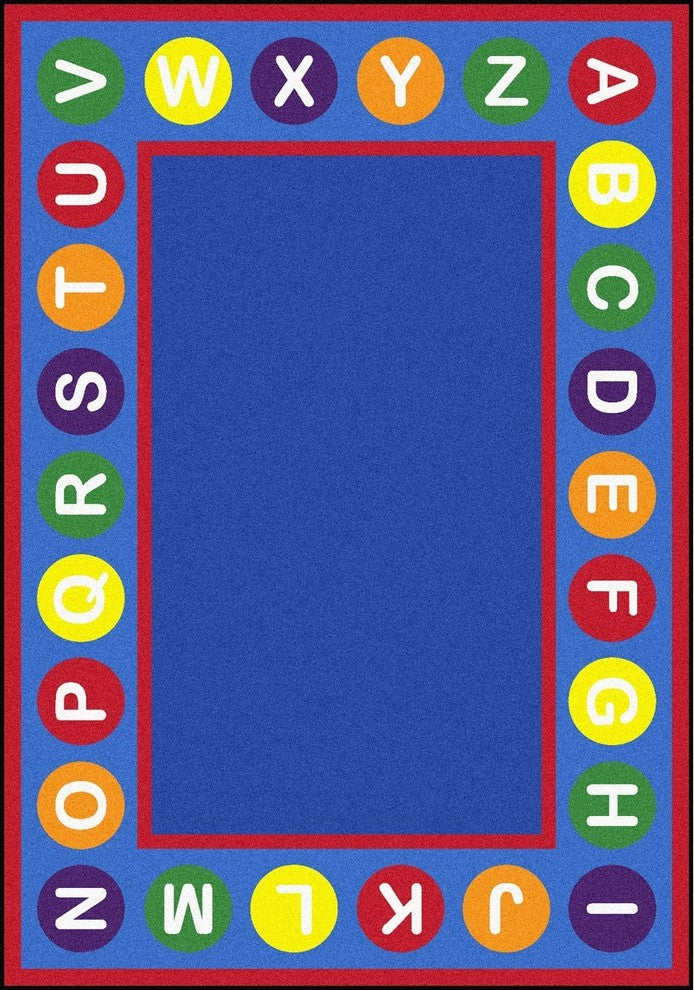 Kid Essentials Rug, Alphabet Spots, Multicolored, 5'4"x7'8"