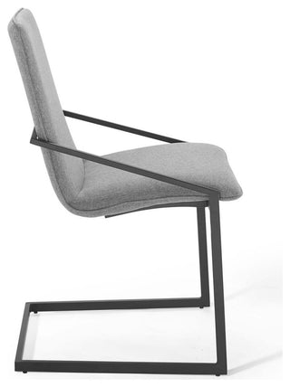 Pitch Upholstered Fabric Dining Armchair Black Light Gray