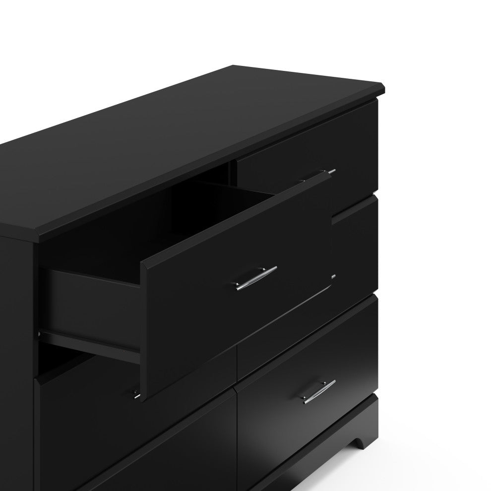 Storkcraft Brookside 6 Drawer Dresser, White, Black