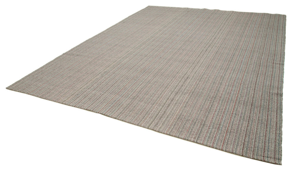 Rug N Carpet - Handmade Turkish 9' 11'' x 13' 1'' Modern Design Wool Kilim Rug