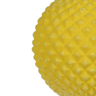 Durian Glitter Ball Ornament , Yellow, 4"